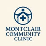 Logo of Montclair Community Clinic featuring a caring figure and medical cross.